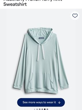 Heatherly French Terry Knit Hoodie Sweatshirt - Light Mint